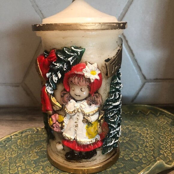 VINTAGE EMPEROR ART CREATIONS LITTLE SHOPPERS #50 CHRISTMAS CANDLE - Picture 2 of 9